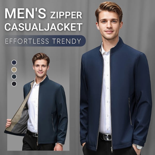 ✨VENTE CHAUDE 50% DE RÉDUCTION✨Veste décontractée à col montant et fermeture éclair pour homme